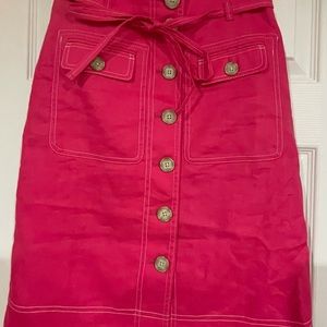 Pink light denim skirt